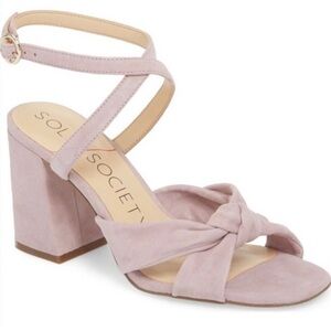 Sole Society Lilac Suede Block Heel Sandals Sz 7.5